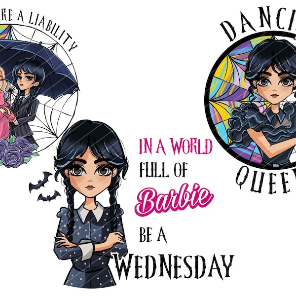WEDNESDAY ADDAMS PNG digital file Addams Family various motifs and sets Adams family