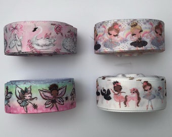 Ripsband Band Dekoband Schleifen Ballett Ballerina Mädchen Schwan Faire Fee 25mm Ribbon