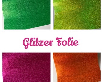 Glitzer Glitter künstliches Leder Kunstleder Blätter für Schleifen Haarbogen Applikationen Dekorationen Handwerk Stoff Grün Gelb Orange Pink