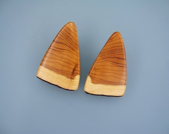 Wooden jewelry ear clips