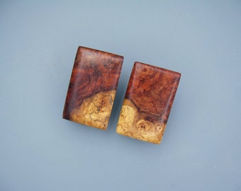 Wooden jewelry ear clips
