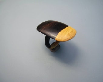 Wooden jewelry maxi ring