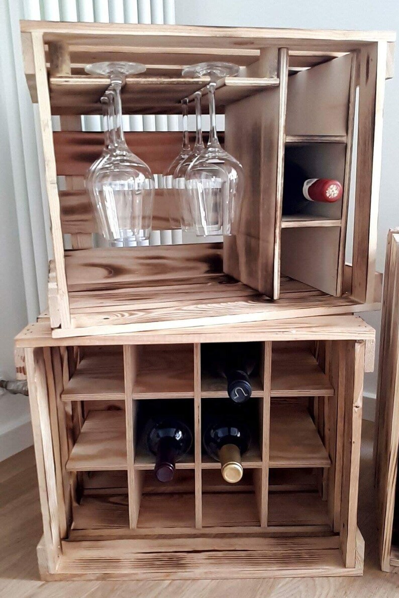 Wine Boxes Wine Shelf Wooden Box Shelf House Bar Wine Etsy