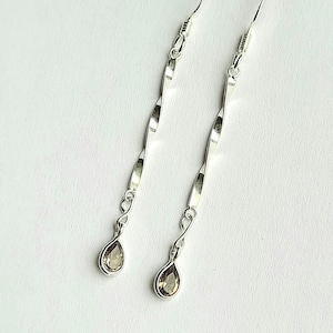 Smoky quartz earrings made of 925 silver with brown gemstone