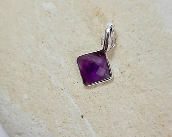 Amethyst Edelstein Anhänger mit Silber 925