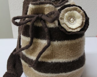 Strickfilz Tasche mit Blume