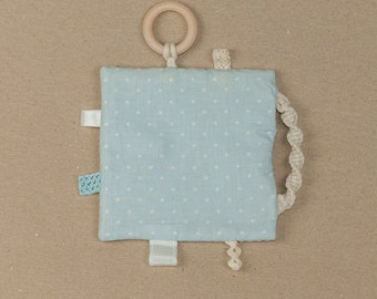 Crinkle cloth "light blue with stars"