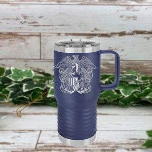 US Navy Officer (LDO) - Navy Mustang - Engraved Stainless Steel Tumbler, Insulated Mug, Navy Gift, Military gift, Personalized Gift