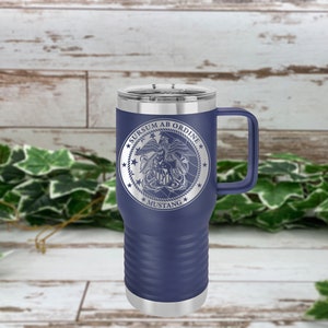 US Navy Officer (LDO) - Navy Mustang Crest - Engraved Stainless Steel Tumbler, Insulated Mug, Navy Gift, Military gift, Personalized Gift