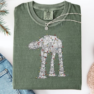 AT-AT Walker Christmas Shirt, Funny Star Wars Inspired Xmas Lights Tee, Matching Holiday Family Vacation T-Shirts