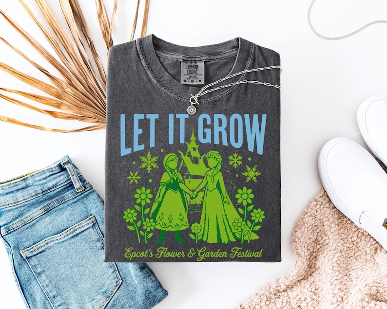 Let It Grow T-Shirt, Flower and Garden Festival Shirt, Trendy Epcot Inspired Tee, Comfort Colors Pullover, Retro Frozen Topiary Sweatshirt image 1