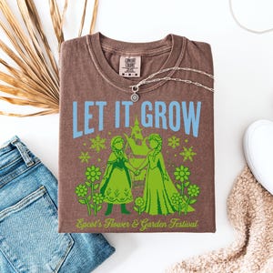 Let It Grow T-Shirt, Flower and Garden Festival Shirt, Trendy Epcot Inspired Tee, Comfort Colors Pullover, Retro Frozen Topiary Sweatshirt image 2