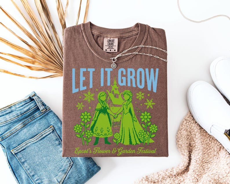 Let It Grow T-Shirt, Flower and Garden Festival Shirt, Trendy Epcot Inspired Tee, Comfort Colors Pullover, Retro Frozen Topiary Sweatshirt image 2