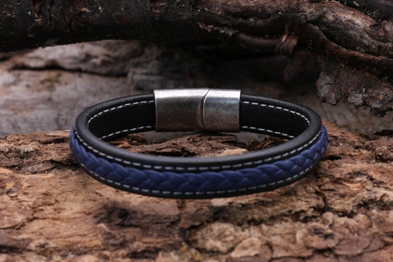 Lederarmband Für Herren – Geflochten, Mit Edelstahl-Magnetverschluss, Personalisierbar, Geschenk In Schmuckbox