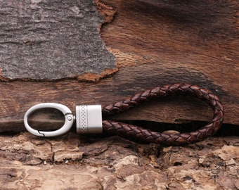 Key ring - keychain - leather key ring - leather - high quality - gift - brown