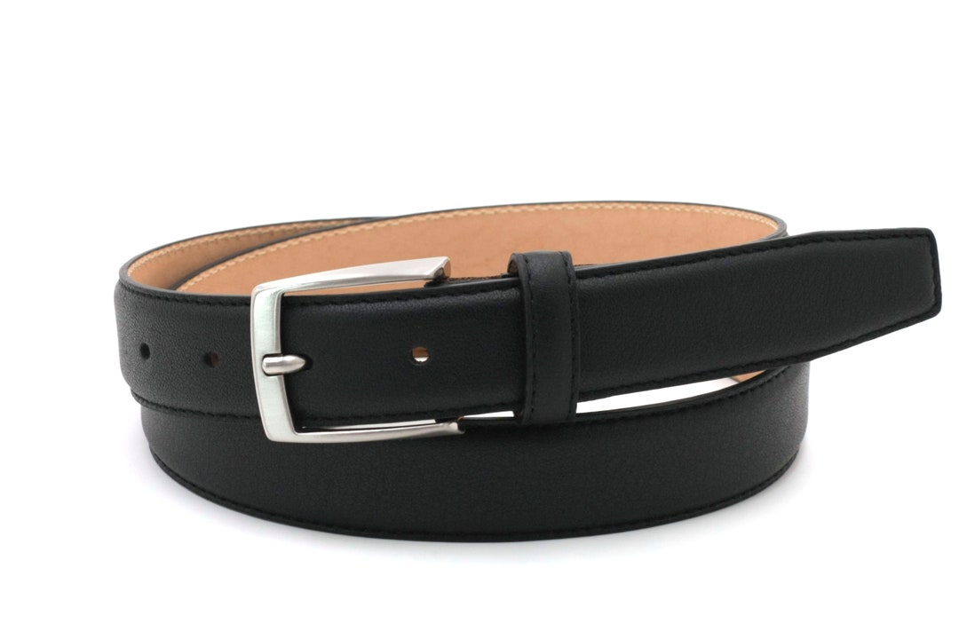 Suit Belt Genuine Leather Belt Men Black Suit Belt Leather Etsy
