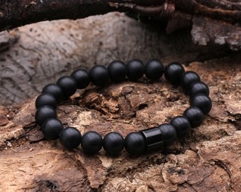 Pearl bracelet men's onyx black