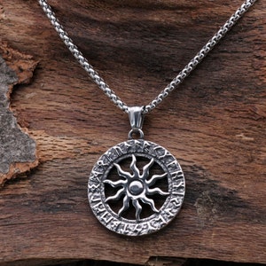 Collana da uomo - Collana in acciaio inossidabile - Collana con ciondolo - Collana maschile - Collana vichinga - Gioielli da uomo - Argento