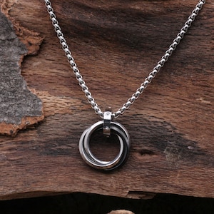 Men&#39;s necklace with pendant - men&#39;s chain silver - stainless steel necklace - jewelry - gift for men