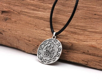 Halskette Lederhalskette Herren, Geschenk für Männer, Halsschmuck Herren Schmuck Anhänger Vikings Keltisch nordic Männerschmuck Lederschmuck