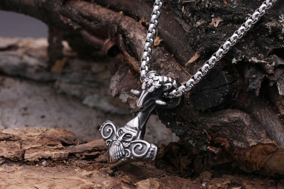 Viking Warrior Silver Medallion, 925K Sterling Necklace, Mens Handmade –  atelierdivin