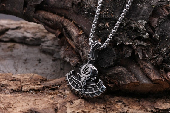 Nordic Viking Necklace with Yggdrasil and Wolf and Runes - Vikings Roar