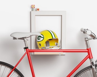 Bike Wall Mount | Fläpps Velohäng 50x40-1 | Folding Bike Rack Wall Storage for Apartment, Birch Plywood