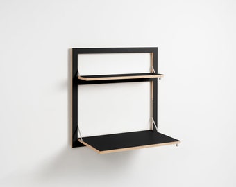 Murphy Desk | Fläpps Wall Desk 80x80-2 | Murphy Wall Desk, Deep Worktop, Home Office, Birch Plywood, Black