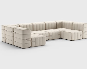 Modular Sofa | Curt Set 15 | XL Floor Sofa, Corner Sectional, Removable Covers, Flexible Modular Seating, Sera Fabric