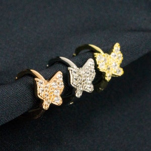 NEW! Sparkly CZ Butterfly Hoop Earring - Tiny Butterfly Earrings - Huggie hoops - minimalist earrings - Gold butterfly - 925 Sterling Silver