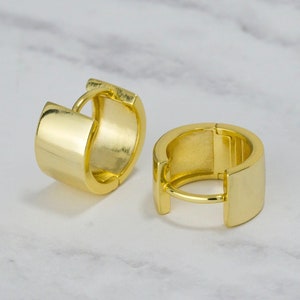 Gold Thick Hoop Earrings-925 silver hoop earring-chunky hoops-dainty hoop earrings-tiny hoops-minimalist earrings