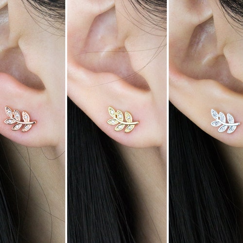 925 Sterling Silver Natural Original Life Branches Leaves Stud Earrings For Women 925 Sterling Silver Natural Original Life Branches Leaves Stud Earrings For Women