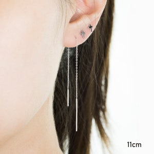 Chain Threader Earrings-Pull through earrings-Minimalist earrings