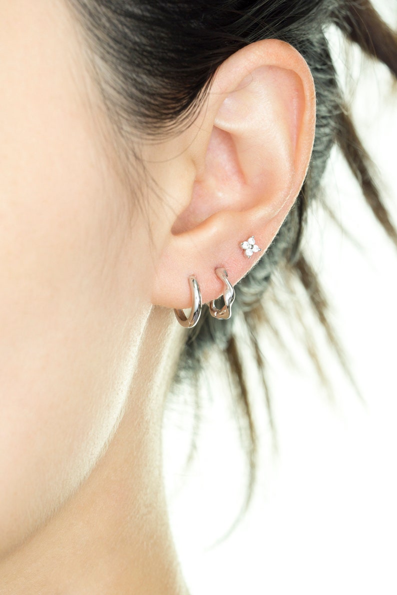 Silver Hoop Earringsstacking Earringssmall Hoop Etsy Canada