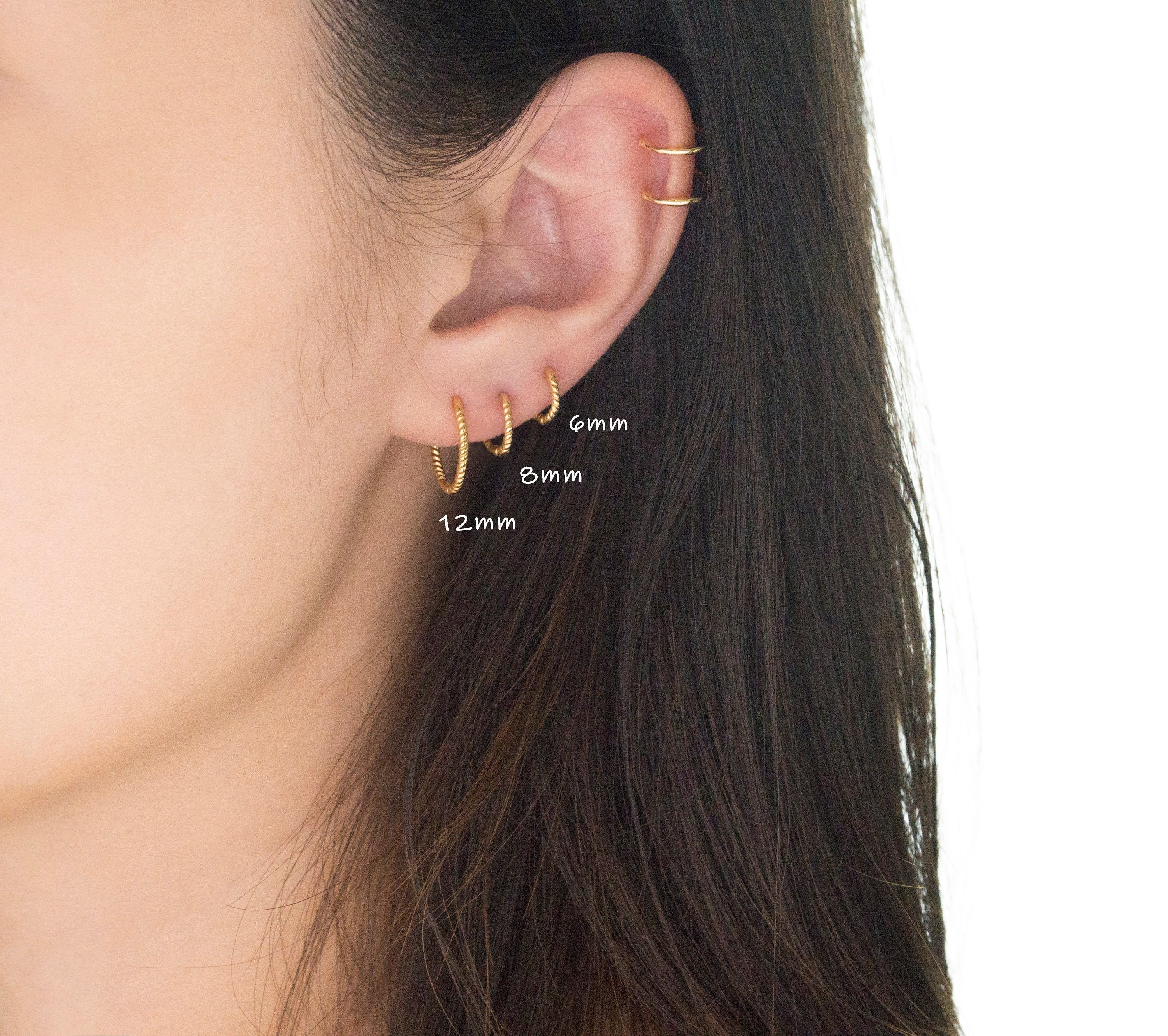 12-16Pcs 20G Double Hoop Nose Ring Earrings Surgical Steel Cartilage  Piercing US | eBay