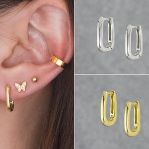 Link Hoop Earrings - 14k gold plated earrings - gold hoop earrings - Tiny earrings • minimalist earrings