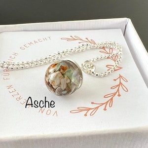 Gedenkschmuck Asche Kugel, Ascheschmuck Anhänger Kette, 925 Silber, Tier asche schmuck Bild 4