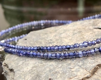 Iolite necklace, iolites water sapphire, sapphire blue iolite