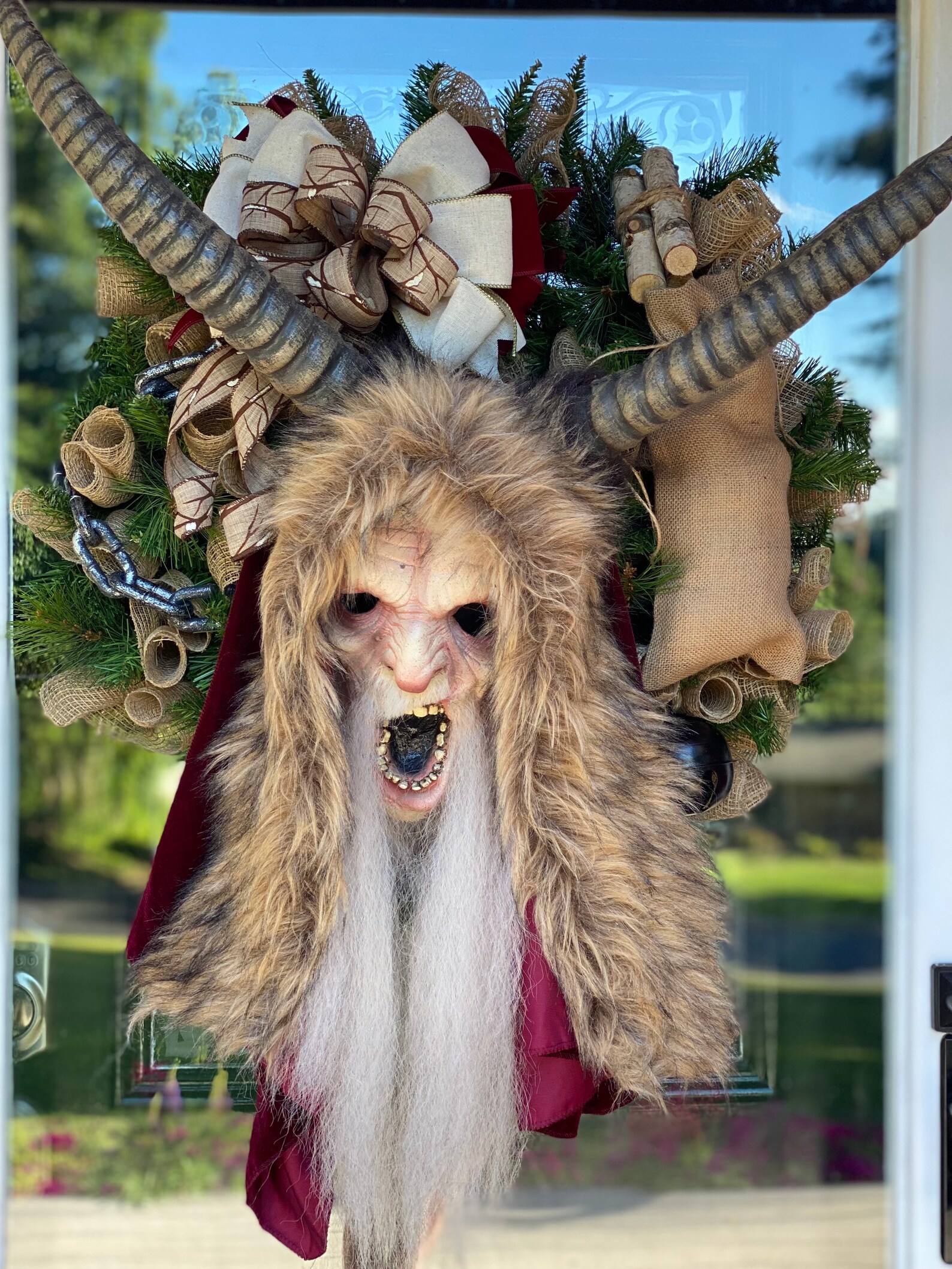 Krampus wreath Krampus wreath for front doorpine  Etsy