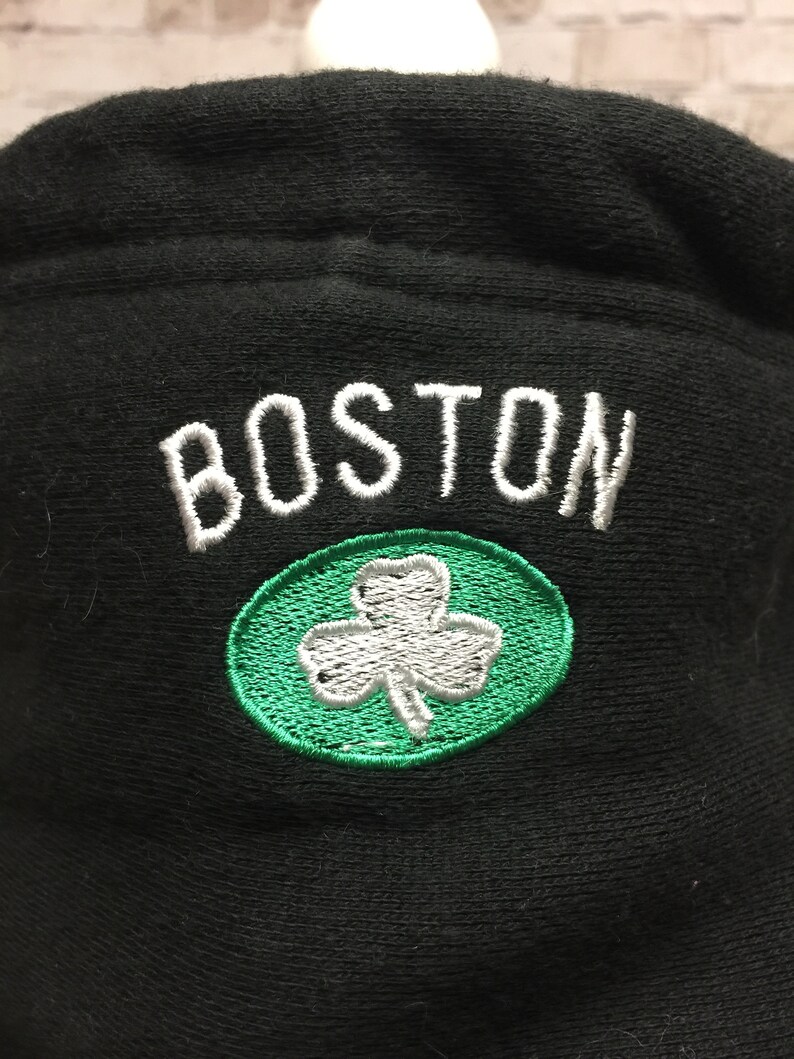 Upcycled Boston Celtics Cropped Hoodie\u2014Medium