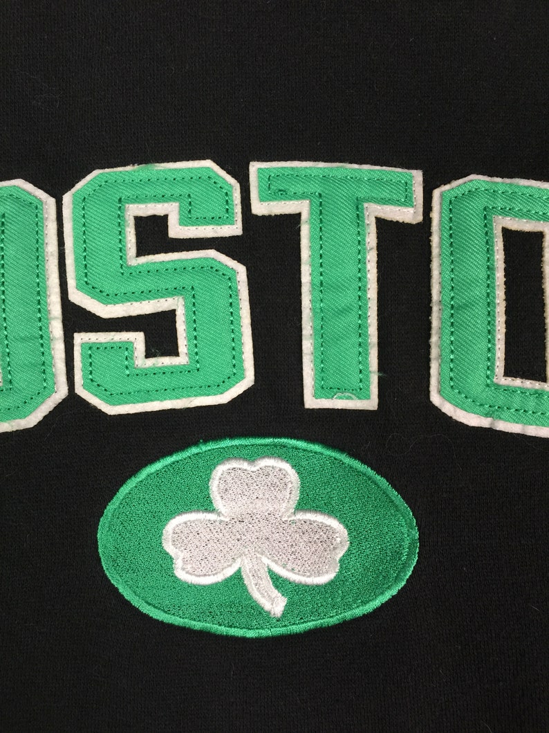 Upcycled Boston Celtics Cropped Hoodie\u2014Medium