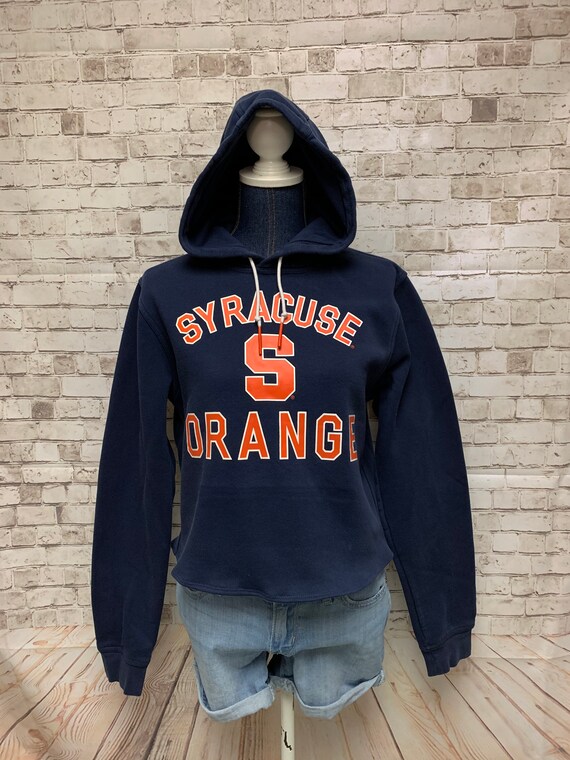 Upcycled Syracuse University Cropped Hoodie—Medium