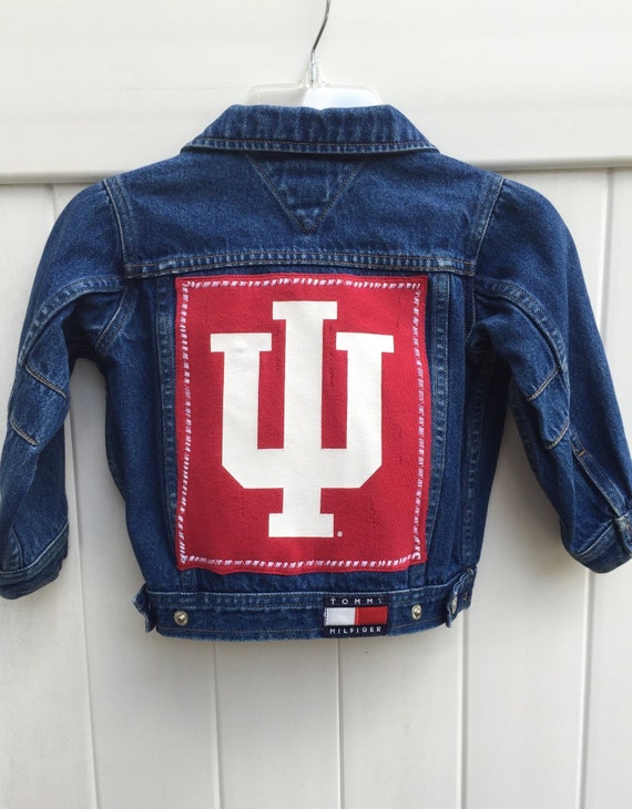 tommy hilfiger jean jacket with logo on the back