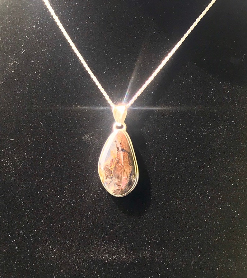 Australian Boulder Opal Pendant 925 Sterling Silver