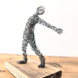 Embracing Life - Wire Sculpture on Driftwood - Handmade Art - Unique