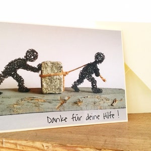 Merci pour votre aide!  - Carte pliante et enveloppe - Fait main