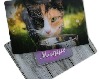 PETIES Fressnapf backing, printed with WUNSCH motif, cat, dog, bowl pad, acrylic glass, robust, easy to care for