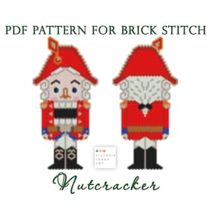 Brick stitch pattern Nutcracker, Christmas beaded ornament, Christmas tree toy, PDF pattern instant download