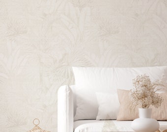 Luxe Palms Removable Wallpaper, Tropical Print