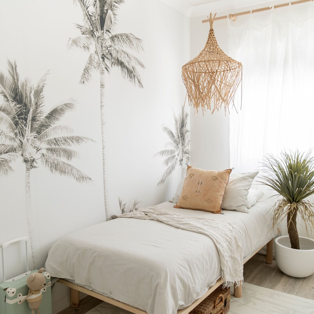 Palm Tree Mural II Removable Wallpaper also for Dolls House IKEA Kmart Kids Play Kitchen